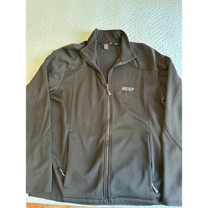 North End Mens Black Fleece Fullzip Jacket Zipper Pockets Size Large Tall REEF